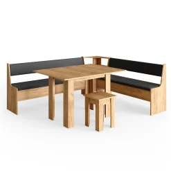 Vicco Groupe de banquettes dangle Chêne de force doré 210x41.5cm avec table