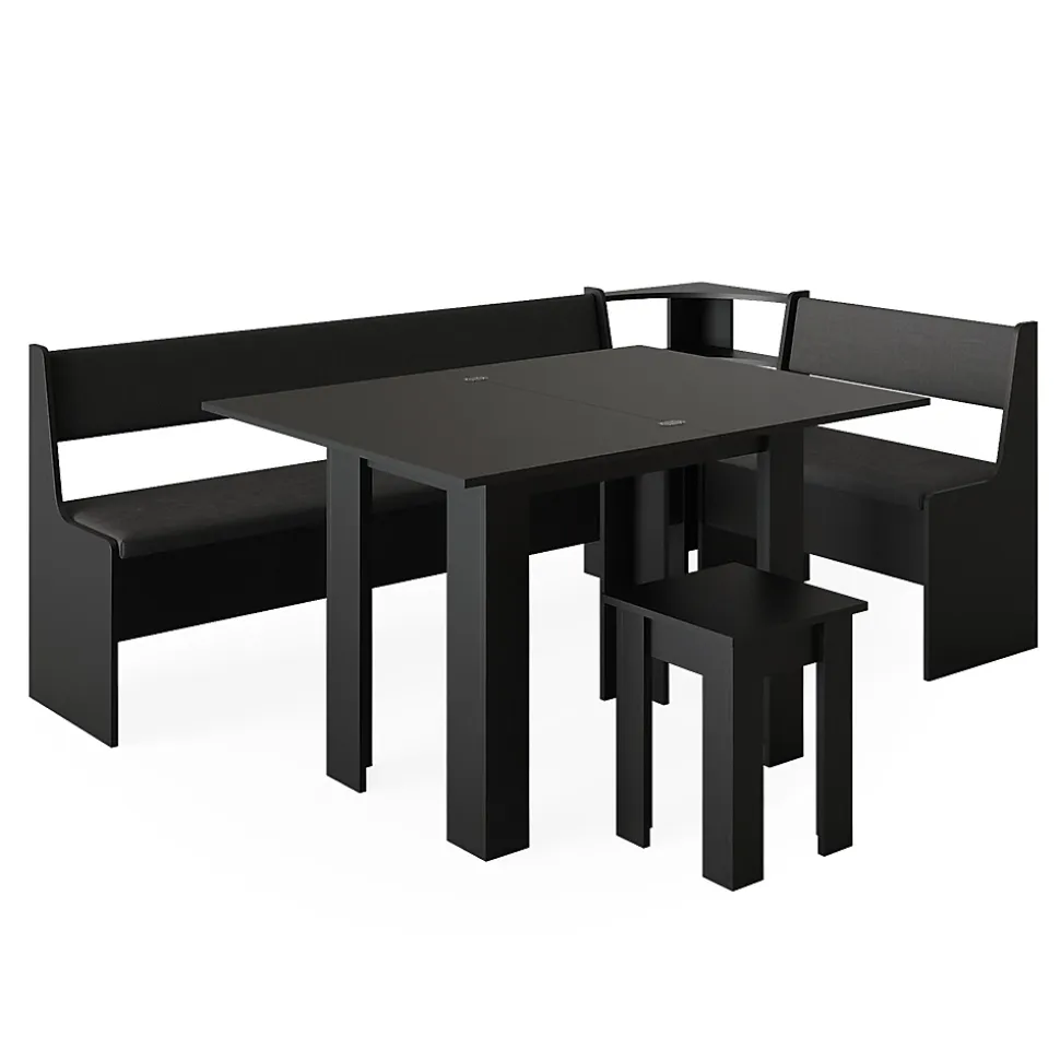 Vicco Groupe de banquettes dangle Noir 120x41.5cm avec table