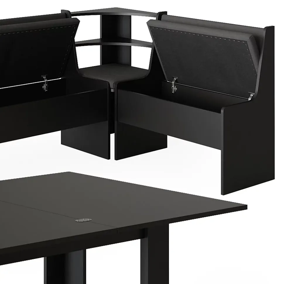 Vicco Groupe de banquettes dangle Noir 120x41.5cm avec table
