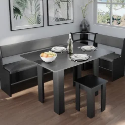 Vicco Groupe de banquettes dangle Noir 120x41.5cm avec table