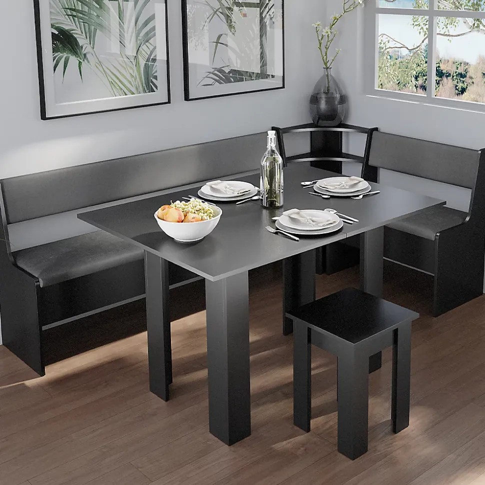 Vicco Groupe de banquettes dangle Noir 120x41.5cm avec table