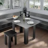 Vicco Groupe de banquettes dangle Noir 210x41.5cm avec table