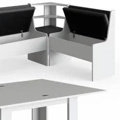 Vicco Groupe de banquettes dangle Blanc 150x41.5cm avec table