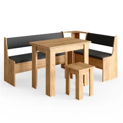 Vicco Groupe de banquettes dangle Chêne de force doré 136.6x60cm avec table