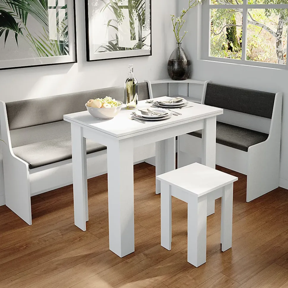Vicco Groupe de banquettes dangle Blanc 180x41.5cm avec table