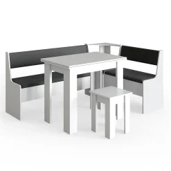 Vicco Groupe de banquettes dangle Blanc 180x41.5cm avec table