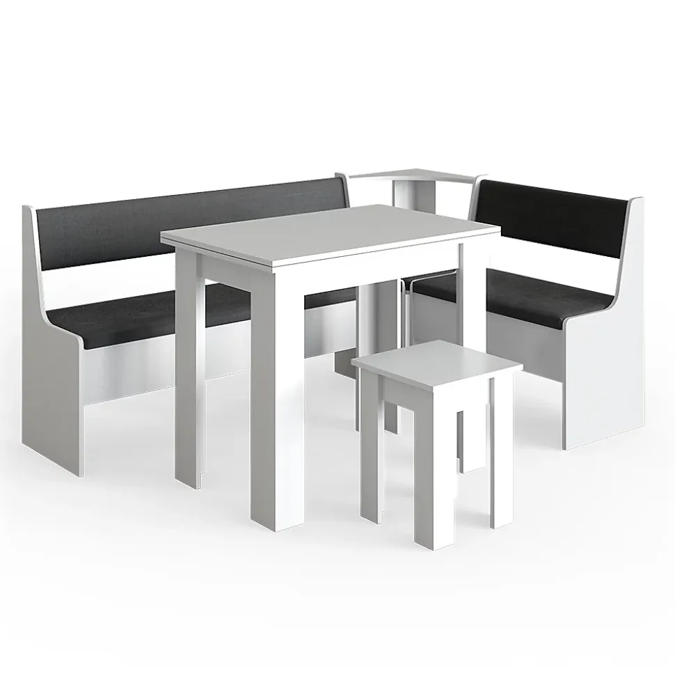 Vicco Groupe de banquettes dangle Blanc 180x41.5cm avec table