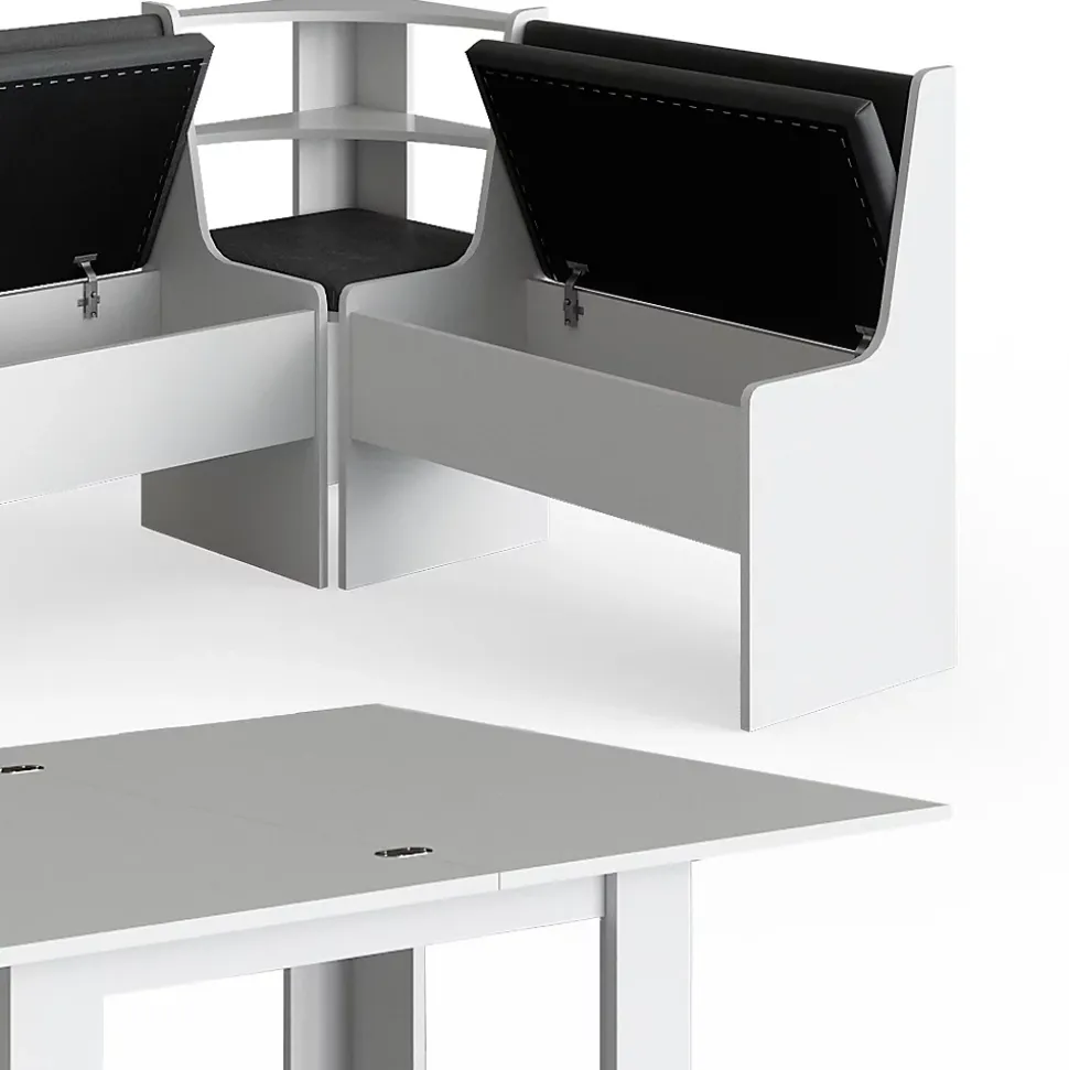 Vicco Groupe de banquettes dangle Blanc 180x41.5cm avec table