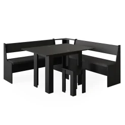 Vicco Groupe de banquettes dangle Noir 180x41.5cm avec table