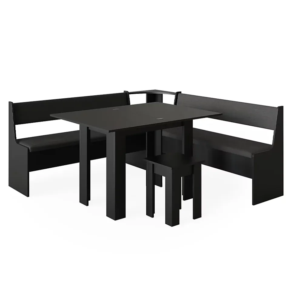 Vicco Groupe de banquettes dangle Noir 180x41.5cm avec table