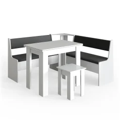 Vicco Groupe de banquettes dangle Blanc 150x41.5cm avec table