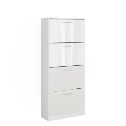 Vicco Le basculeur à chaussures blanc/blanc brillant 59x137cm avec 4 compartiments