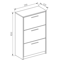 Vicco Meuble à chaussure Blanc 59x105cm