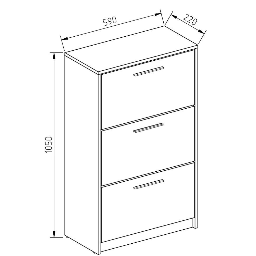 Vicco Meuble à chaussure Blanc 59x105cm