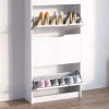 Vicco Meuble à chaussure Blanc 22x169cm 5 compartiments