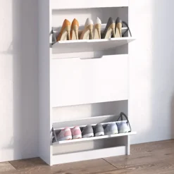 Vicco Meuble à chaussure Blanc 22x169cm 5 compartiments