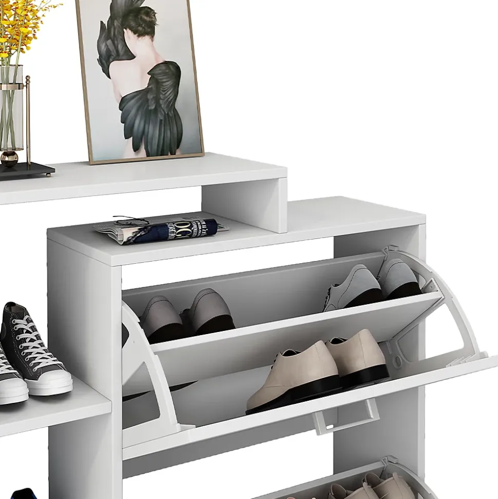 Vicco Meuble à chaussure Blanc 80x90cm