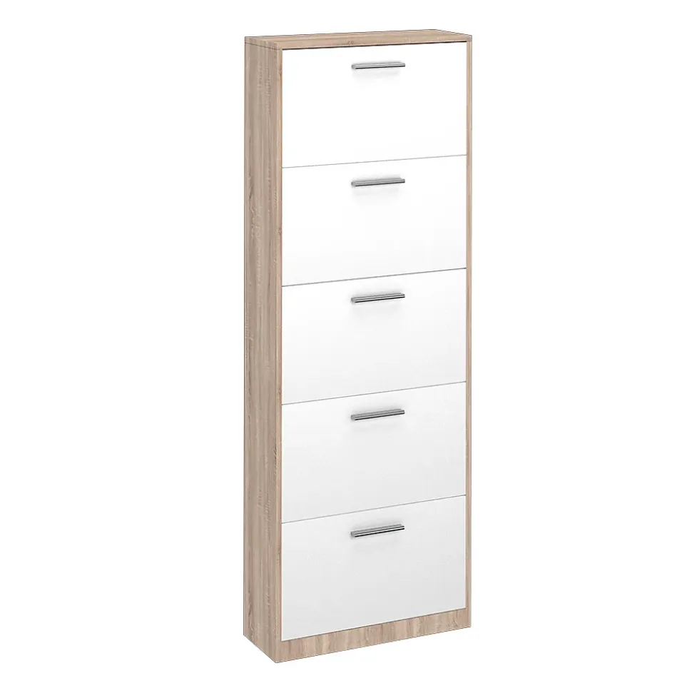 Vicco Meuble à chaussure Blanc/Sonoma 59x169.5cm