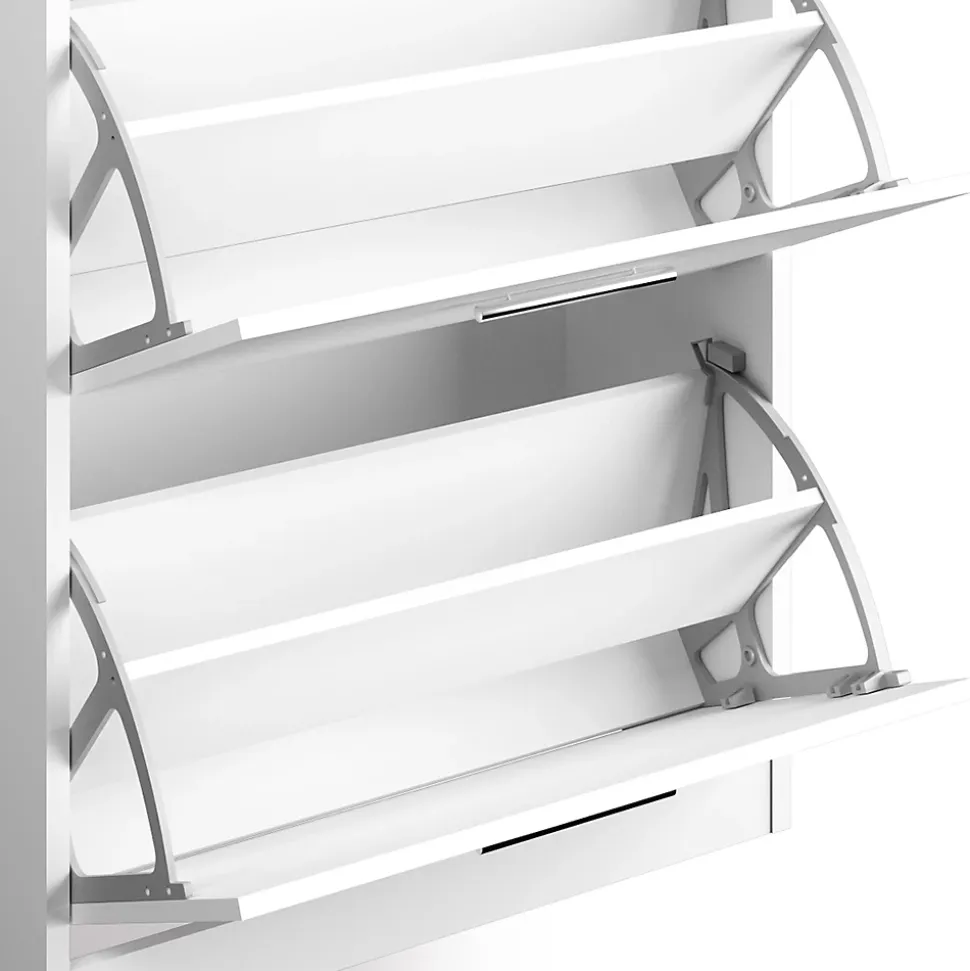 Vicco Meuble à chaussure Blanc Haute brillance 59x105cm