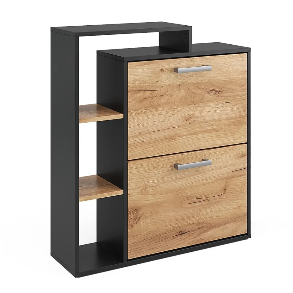Vicco Meuble à chaussure Chêne de force doré 24.5x90cm 2 compartiments