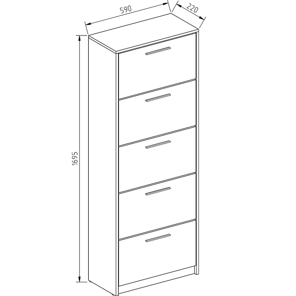 Vicco Meuble à chaussure Sonoma 59x169.5cm