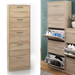 Vicco Meuble à chaussure Sonoma 59x169.5cm