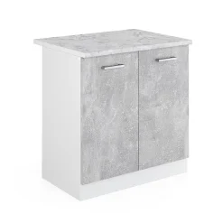 Vicco Meuble bas pour lévier Béton 80cm avec portes, avec PT