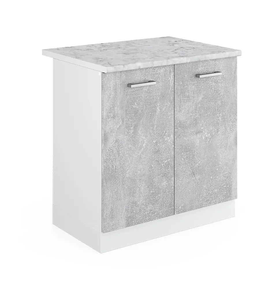 Vicco Meuble bas pour lévier Béton 80cm avec portes, avec PT