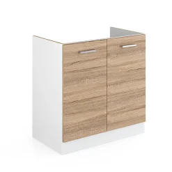 Vicco Meuble bas pour lévier Sonoma 80cm avec portes, sans PT