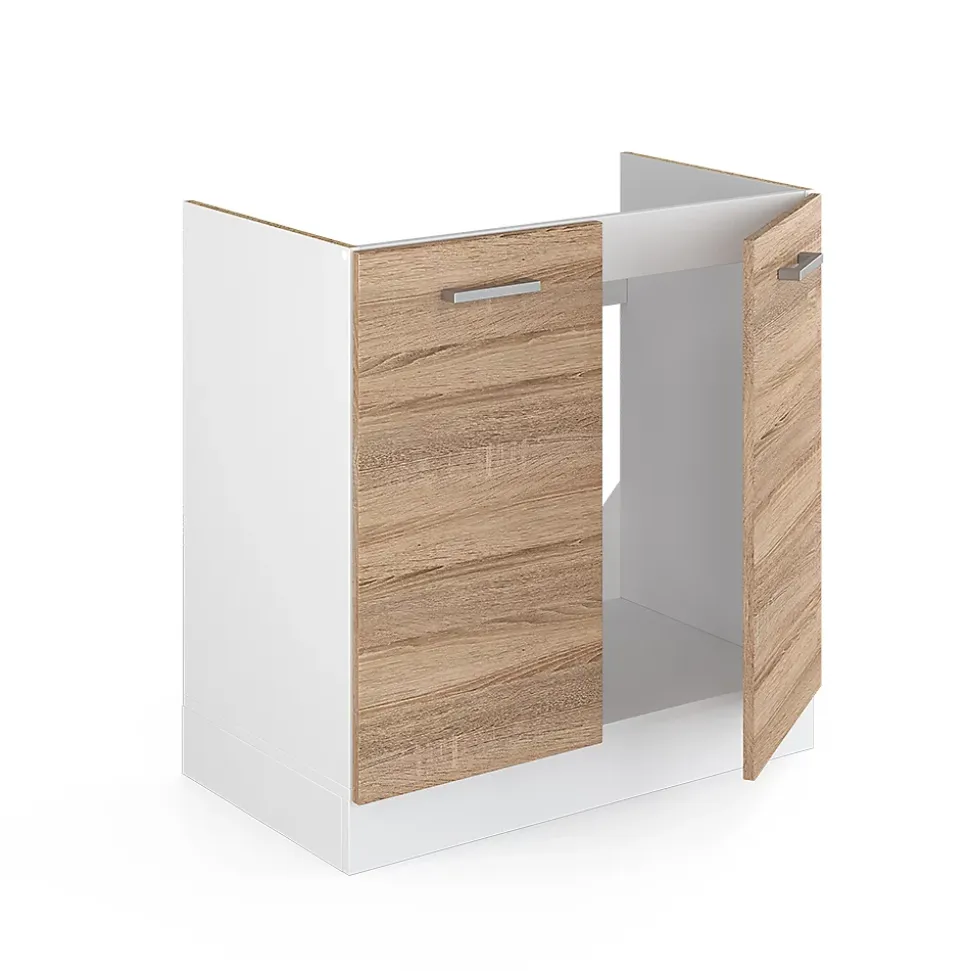Vicco Meuble bas pour lévier Sonoma 80cm avec portes, sans PT