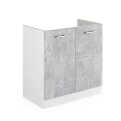 Vicco Meuble bas pour lévier Béton 80cm avec portes, sans PT