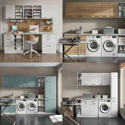 Vicco Meuble bas pour lévier Gris 80cm avec portes, avec PT