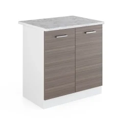 Vicco Meuble bas pour lévier Gris 80cm avec portes, avec PT