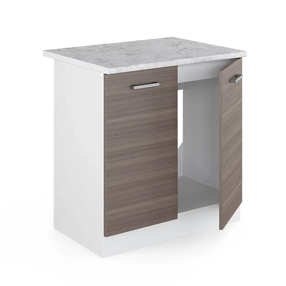 Vicco Meuble bas pour lévier Gris 80cm avec portes, avec PT