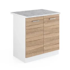 Vicco Meuble bas pour lévier Sonoma 80cm avec portes, avec PT
