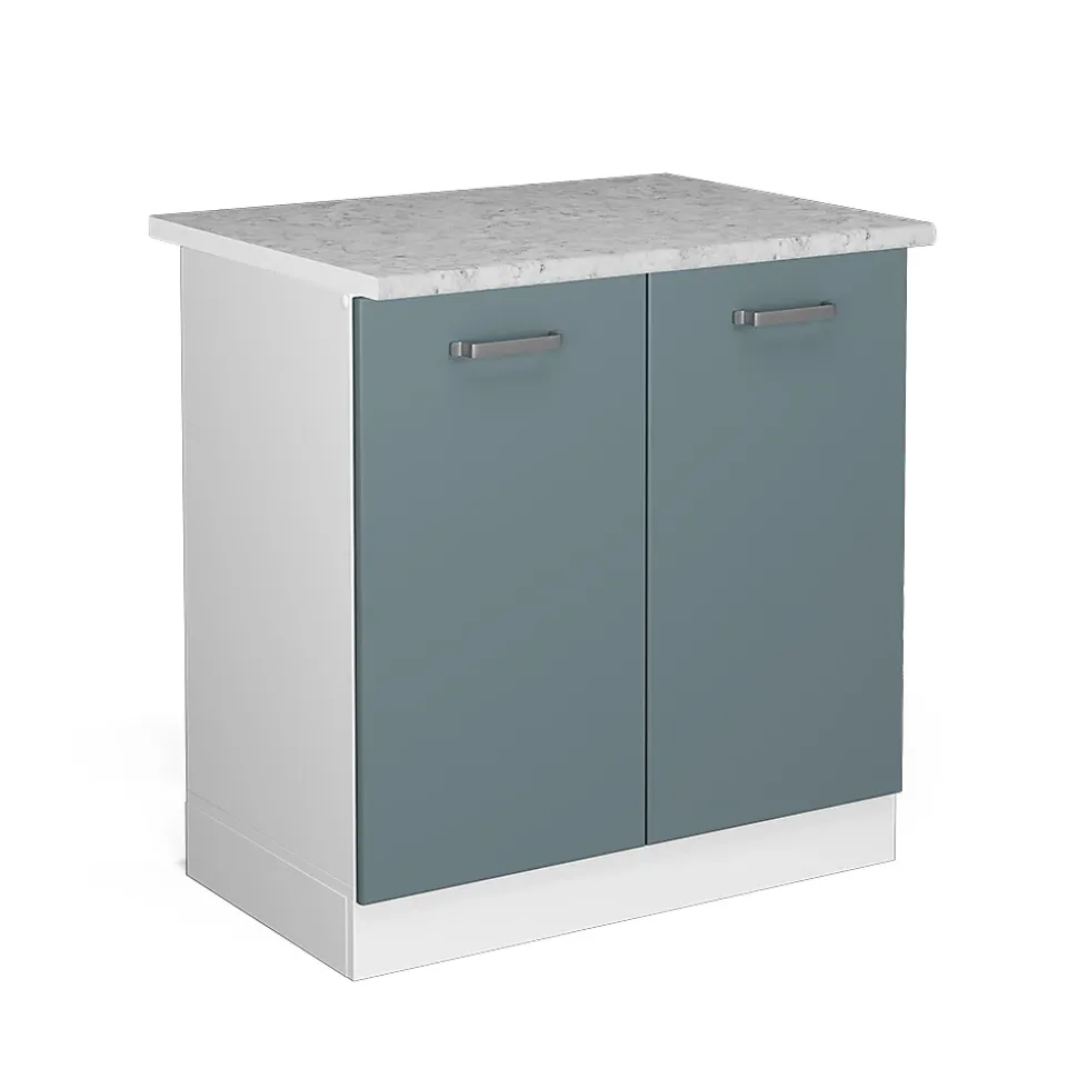 Vicco Meuble bas pour lévier Bleu-gris 80cm avec portes, avec PT