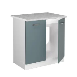 Vicco Meuble bas pour lévier Bleu-gris 80cm avec portes, avec PT