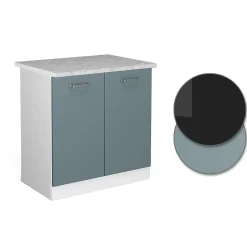 Vicco Meuble bas pour lévier Bleu-gris 80cm avec portes, avec PT