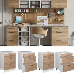 Vicco Meuble bas universel Sonoma 60cm avec tiroirs