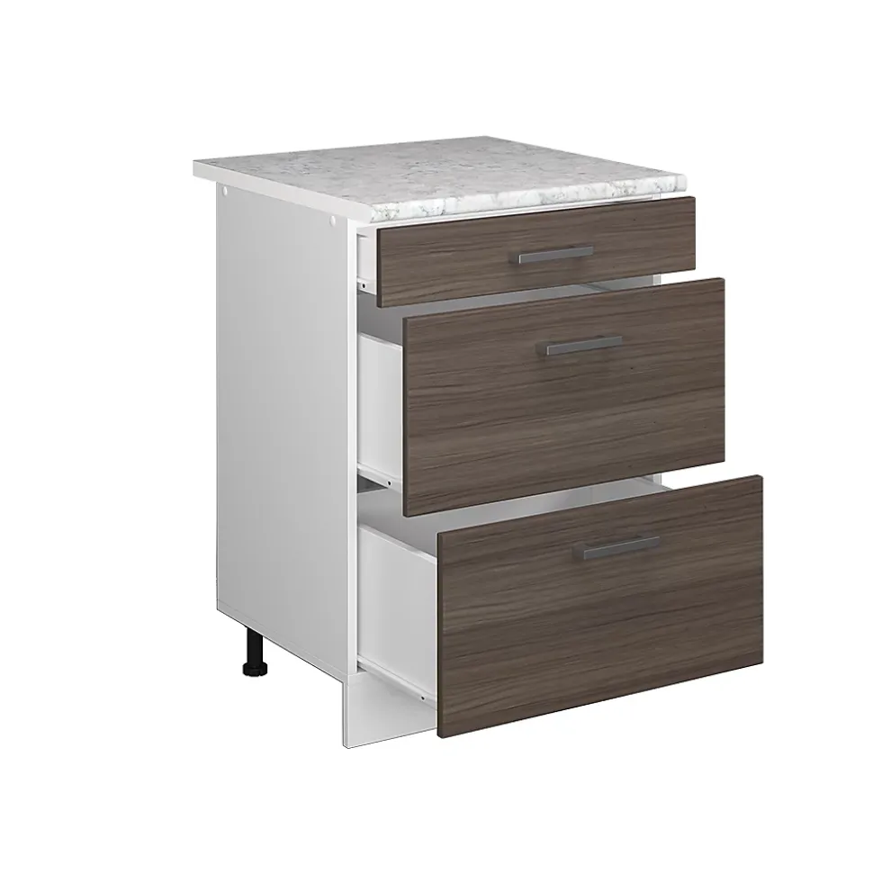 Vicco Meuble bas universel Gris 60cm avec tiroirs