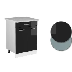 Vicco Meuble bas universel Noir Haute brillance 60cm avec tiroirs