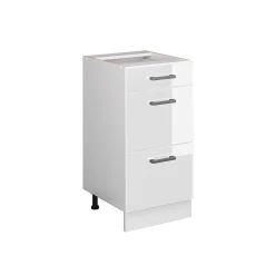 Vicco Meuble bas universel Blanc Haute brillance 40cm avec tiroirs