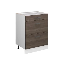 Vicco Meuble bas universel Gris 60cm avec tiroirs, sans PT