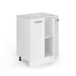 Vicco Meuble bas universel Blanc Haute brillance 60cm avec portes, sans PT