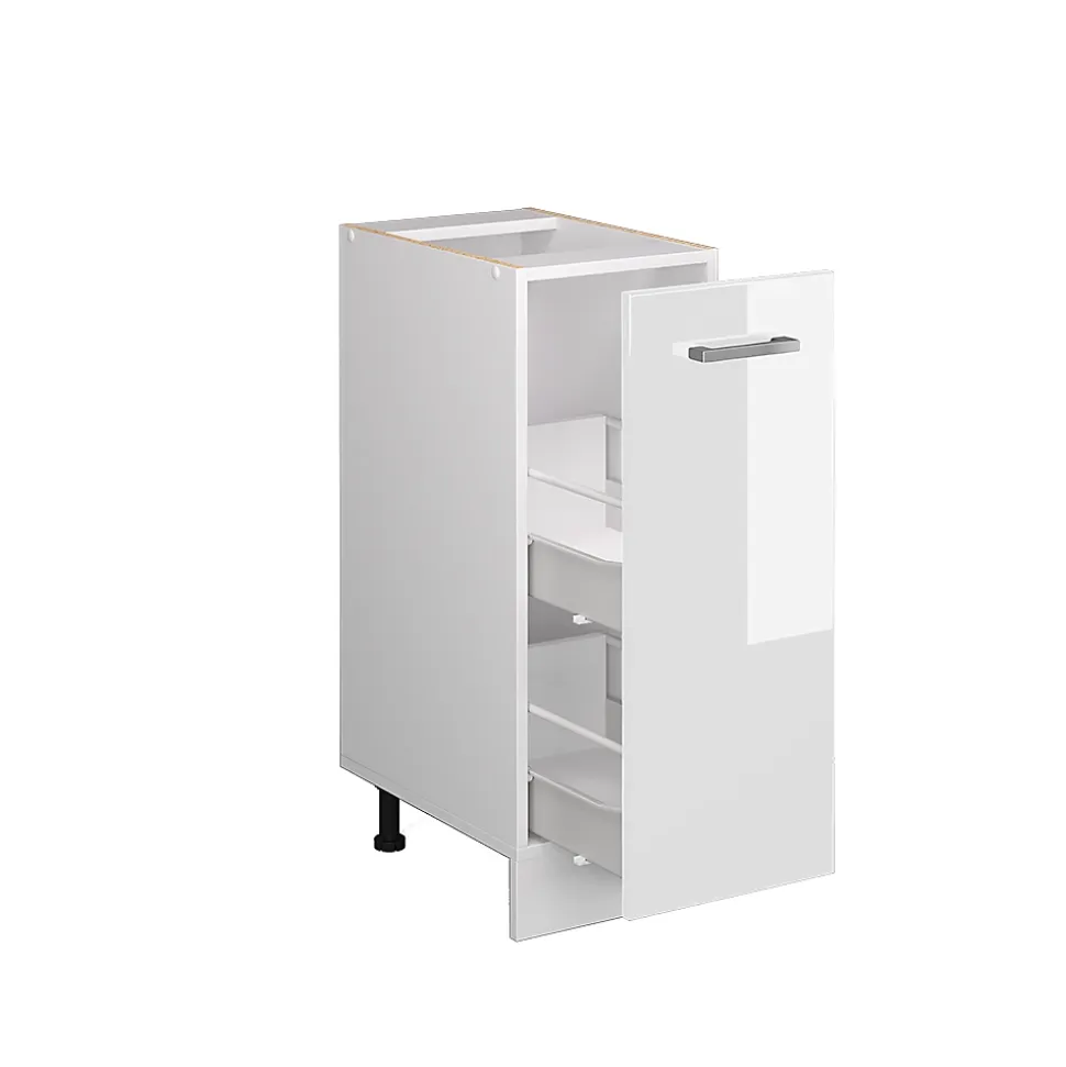 Vicco Meuble bas universel Blanc Haute brillance 30cm avec porte, sans PT