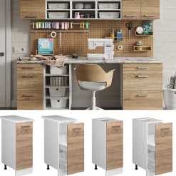 Vicco Meuble bas universel Sonoma 30cm avec porte, sans PT