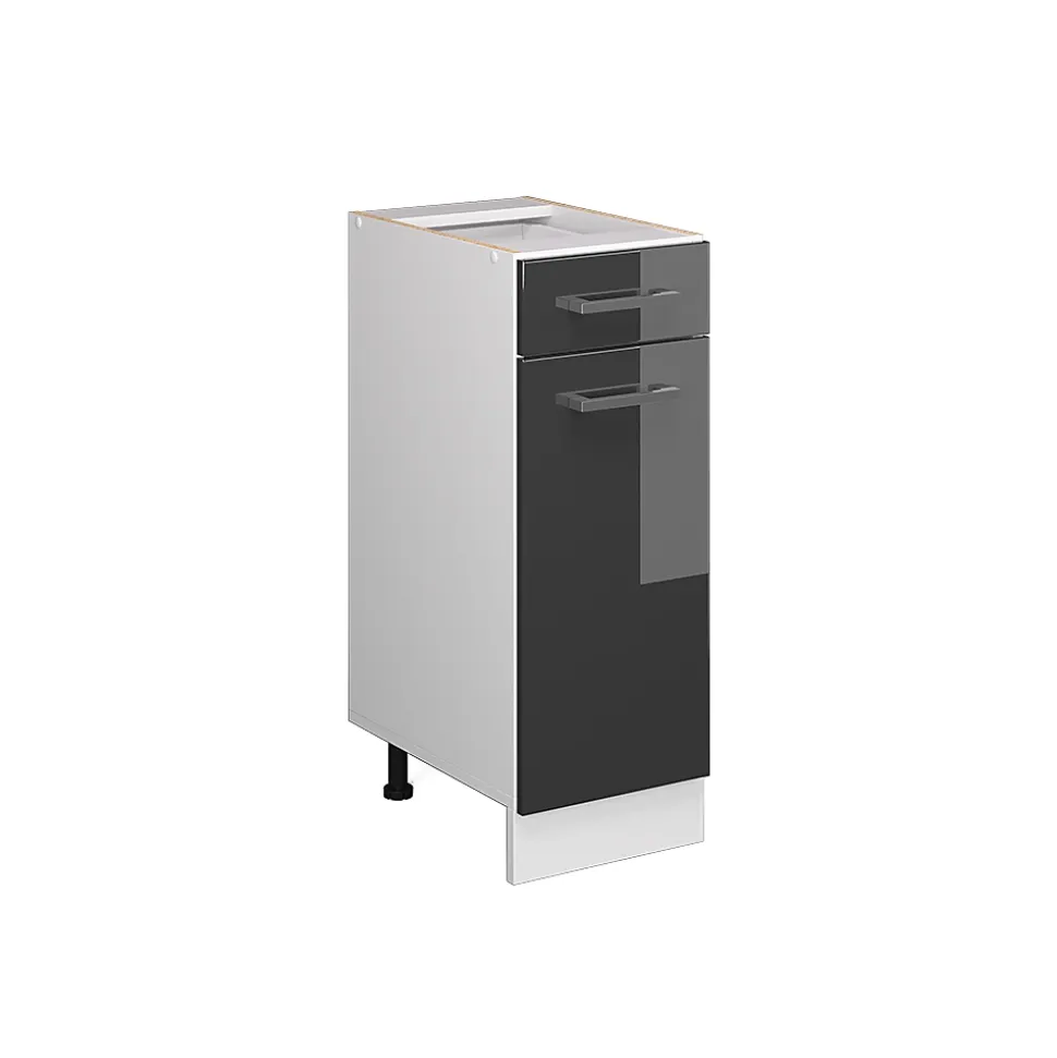 Vicco Meuble bas universel Anthracite Haute brillance 30cm avec tiroir, sans PT