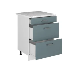 Vicco Meuble bas universel Bleu-gris 60cm avec tiroirs