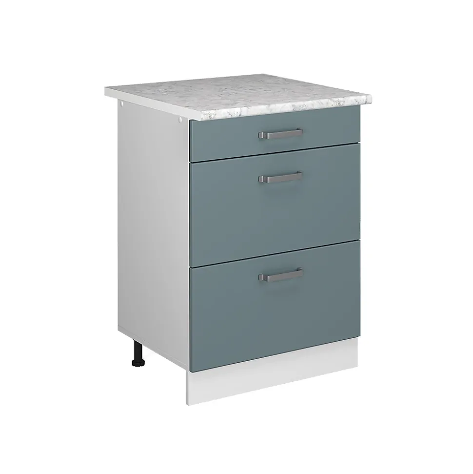 Vicco Meuble bas universel Bleu-gris 60cm avec tiroirs