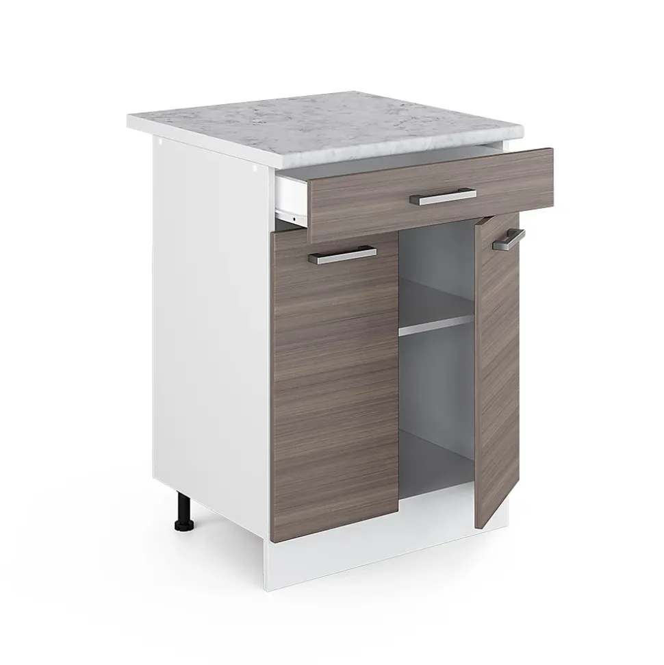 Vicco Meuble bas universel Gris 60cm avec tiroirs